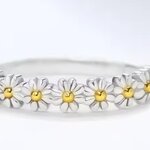 แหวนเงินแท้ 925 แหวนผู้หญิง ลายดอกไม้ ดอกเดซี่ สุดน่ารัก สีชมพู สีเหลือง สีขาว 722137