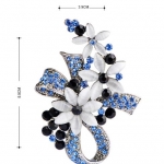 เข็มกลัด คริสตัล แท้สีฟ้า เข็มกลัดติดเสื้อ ลายดอกไม้ ขาวดำ ดีไซน์ แต่งคริสตรัลสีฟ้า รูปโบว์ เข็มกลัดติดเสื้อออกงาน 234649