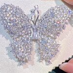 เข็มกลัด ติดเสื้อ ติดสูท เข็มกลัด ผีเสื้อ ฝังเพชร เต็มตัว สีเงิน สีทอง แบบหรูหรา ไฮโซ เข็มกลัดเพชร ออกงาน 517998