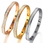 กำไลข้อมือ สร้อยข้อมือ ผู้หญิง กำไลเงิน กำไลทอง สแตนเลสแท้ ฝังเพชร ฝังแม่เหล็กเพื่อสุขภาพ ใส่ออกงาน 744448
