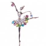 เข็มกลัด คริสตัลแท้ คริสตัลหลากสี เข็มกลัดติดเสื้อ รูป นักบัลเล่ย์ เข็มกลัด ติดหมวก ติดกระเป๋า ติดเสื้อ เพิ่ม สีสัน และ ความหรูหรา ให้กับเสื้อผ้า 592998