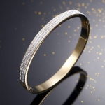 กำไลข้อมือ สร้อยข้อมือ ผู้หญิง กำไลเงิน กำไลทอง ฝังเพชร เรียง 3 แถว กำไลฝังเพชร แบบเรียบหรู มีระดับ 296547