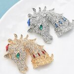 เข็มกลัด หัวม้า คอม้า เข็มกลัดฝังเพชร CZ AAA สวยหรู เข็มกลัด ติดเสื้อ สไตล์ วินเทจ ยุโรป 782502