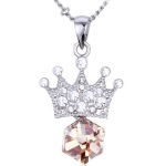 สร้อยคอ ผู้หญิง สร้อยคอ คริสตัลแท้ จาก Swarovski ห้อย คริสตัล ติดมงกุฏ ฝังเพชร CZ AAA ด้านบน ของขวัญสุดหรู ให้คนพิเศษ 527725