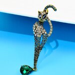 เข็มกลัดติดเสื้อ เข็มกลัด รูปแมว อียิปต์ โบราณ ฝังเพชร รอบตัว เข็มกลัดแมว แบบสวย ๆ ติดเสื้อออกงาน 4891054