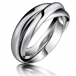 แหวน ไทเทเนี่ยม แหวน ผู้ชาย ผู้หญิง ใส่ได้ แหวนเงิน ดีไซน์ 3 วงคล้องไขว้กัน แหวนเกลี้ยง สีเงิน แบบมีดีไซน์ ใส่สวย ดูดี 377576