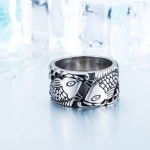 แหวนผู้ชาย แหวนเงิน แหวนสแตนเลส แท้ แหวนดีไซน์ ลายปลาคู่ แหวนผู้ชาย ราศีมีน ปลาคู่ แหวนราศีเกิด 589912