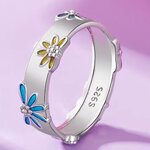 แหวนเงินแท้ 925 ลายดอกไม้ หวาน ๆ แหวนผู้หญิง ใส่เที่ยว เงินแท้ แบบสวย วัยรุ่น น่ารัก ๆ 202914