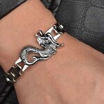 สร้อยข้อมือ ลายมังกรเงิน แบบสวย ๆ สร้อยข้อมือผู้ชาย ใส่ปีมังกร เสริม บารมี ของขวัญวันเกิดให้แฟน 358247