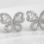 ต่างหู ตุ้มหูเพชร ต่างหูเงิน ฝังเพชร รูป ผีเสื้อ ต่างหู สวย ๆ ใส่ออกงาน แนว สาวหวาน น่ารัก ของขวัญให้แฟน 805560