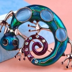 เข็มกลัดติดเสื้อ ติดปกเสื้อ เข็มกลัดติดหน้าอก แต่งเสื้อผ้า ลาย การ์ตูน จิ้งจก ตุ๊กแก เข็มกลัด ลายเก๋ ๆ 347714