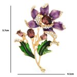 เข็มกลัดติดเสื้อ เข็มกลัด ดอกไม้ สีม่วง แต่งคริสตรัล เข็มกลัด ตกแต่งเสื้อผ้า ใส่ออกงาน ติดสูท ชุดทำงาน 617518