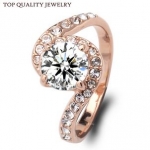 แหวนเพชรแต่งงาน ทอง 18 K ประดับ เพชร CZ เม็ดเล็กล้อม เม็ดใหญ่ no 23600