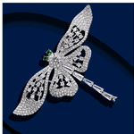 เข็มกลัดติดหน้าอกเสื้อ ตกแต่งเสื้อ รูป แมงปอ ฝังเพชร CZ AAA ตาสีเขียวมรกต สวยหรู 148206