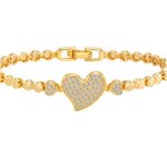 สร้อยข้อมือทอง ฝังเพชร รูปหัวใจ ฝังเพชร CZ AAA สวยหรู ของขวัญให้แฟน วันครบรอบ วันเกิดแทนใจ 8505082