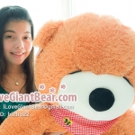 ตุ๊กตาหมีตัวใหญ่ สีชานม (ตาขีด) แก้มชมพู ขนาด 1.8 เมตร ตัวใหญ่เท่าคน น่ากอด ขนนุ่มมาก