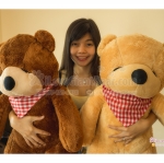 ตุ๊กตาหมีตัวใหญ่ สีน้ำตาลอ่อน ชานม (หลับตา) ขนาด 1.2 เมตร ขนนิ่มมาก (ตัวใหญ่)