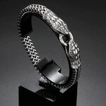 สร้อยข้อมือ สแตนเลสแท้ ลายงู แบบสวย ดีไซน์เท่ สร้อยข้อมือ สำหรับ คนเกิดปีงู ของขวัญให้แฟน สุดพิเศษ 784729