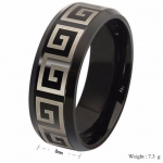 แหวนผู้ชาย แหวนผู้หญิง ใส่ได้ แหวน Stainless Steel สีดำ ลาย กำแพง เขาวงกต แหวนเท่ ๆ ใส่สวย มีสไตล์ แหวนวัยรุ่นใส่เท่ ๆ 744899