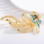 เข็มกลัด นกฟินิกซ์ ฝังเพชร สีฟ้า และ สีม่วง นกเพลิง สัญลักษณ์ ของความเป็นอมตะ เข็มกลัดสวย ๆ ติดเสื้อ 771729