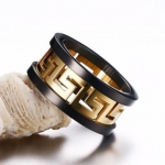 แหวนทองผู้ชาย แหวนทอง สลับ ดำ แหวนใส่ออกงาน แบบสวย ดีไซน์ ลายเส้นสีทอง แหวนผู้ชาย ใส่ออกงาน 731343