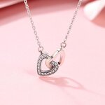 สร้อยคอเงินแท้ พร้อม จี้หัวใจไขว้ ฝังเพชร CZ AAA สร้อยคอเงินแท้ 925 แบบน่ารัก ๆ ของขวัญให้แฟน 844260