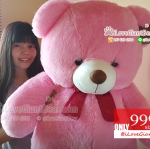 Size XXL ตุ๊กตาหมีตัวใหญ่ ขนฟูนุ่ม สีชมพู หวาน ขาสั้น น่ากอด