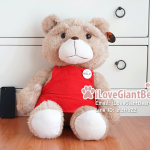 ตุ๊กตาหมี TED ใส่ผ้ากันเปื้อน ไซค์ใหญ่ 60cm จากหนังเรื่อง TED หมีไม่แอ๊บ แสบได้อีก