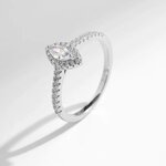 แหวนเงินแท้ 925 แหวนเพชร น้ำงาม ออกแบบ ลวดลาย แบบเมล็ดข้าว เพชรเรียงสวย แหวนใส่ออกงาน 625968