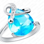 แหวนเพชรแต่งงาน ของขวัญ วันครบรอบ วันเกิด แหวนเพชร ฝัง คริสตัล หยดน้ำ สีฟ้า โทแพซ สีประจำคนเกิด วันศุกร์ ฝังเพชร CZ สวยหรู 685471