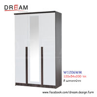 ตู้เสื้อผ้า W1207WM สีแอชบราวน์/ขาว