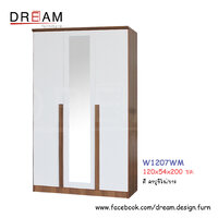 ตู้เสื้อผ้า W1207WM สีคาปูชิโน่/ขาว