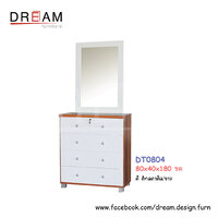 โต๊ะเครื่องแป้ง DT0804 สีสักคลาสสิก/ขาว