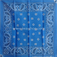 ผ้าเช็ดหน้า ผ้าพันคอ ลาย Paisley ฟ้าเข้ม