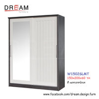 ตู้เสื้อผ้า W1502SLMT สีแอชบราวน์/เบจ