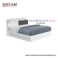 เตียง B311G-B511G-B611G (ท้ายทึบ-ท้ายขาลอย-ท้ายลิ้นชัก) สีขาว/หินอ่อน
