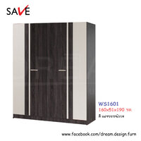 ตู้เสื้อผ้า WS1601 (กลอรี่ พลัส) สีแอชบราวน์/เบจ