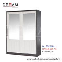 ตู้เสื้อผ้า W1502SLRL สีแอชบราวน์/เบจ