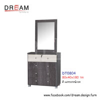 โต๊ะเครื่องแป้ง DT0804 สีแอชบราวน์/เบจ