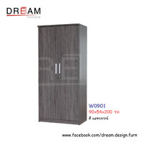 ตู้เสื้อผ้า W0901 สีแอชบราวน์