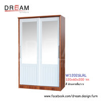ตู้เสื้อผ้า W1202SLRL สีสักคลาสสิค/ขาว
