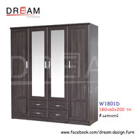 ตู้เสื้อผ้า W1801D สีแอชบราวน์