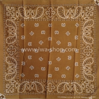 ผ้าเช็ดหน้า ผ้าพันคอ ลาย Paisley น้าตาลอ่อน