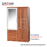 ตู้เสื้อผ้า W1205CM สีสักคลาสสิค/ขาว