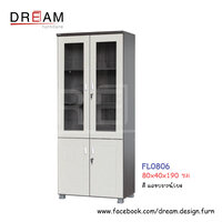 ตู้อเนกประสงค์ 80 ซม. FL0806 สีแอชบราวน์/เบจ