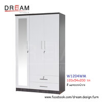 ตู้เสื้อผ้า W1204WM สีแอชบราวน์/ขาว