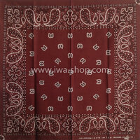 ผ้าเช็ดหน้า ผ้าพันคอ ลาย Paisley น้าตาลเข้ม