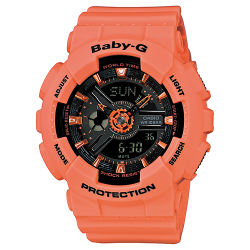 CASIO BABY-G นาฬิกาข้อมือ นาฬิกากันน้ำ นาฬิกาของแท้ ประกันศูนย์ CMG 1 ปี รุ่น BA-111-4A2 นาฬิกาสีส้ม