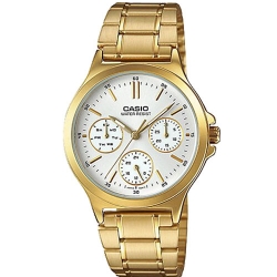 CASIO MID YEAR SALE นาฬิกาคาสิโอ พร้อมส่ง นาฬิกาข้อมือ นาฬิกากันน้ำ นาฬิกาของแท้ BTS ประกันศูนย์ CMG 1 ปี รุ่น LTP-V300G-7A นาฬิกาสีทอง