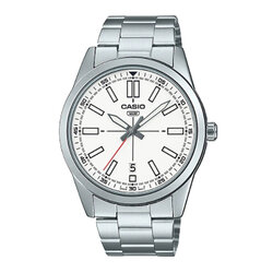 CASIO นาฬิกาคาสิโอ นาฬิกาข้อมือ นาฬิกากันน้ำ นาฬิกาของแท้ ประกันศูนย์ CMG 1 ปี รุ่น MTP-VD02D-7E นาฬิกาสีเงิน